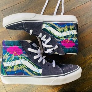 Vans Women's High-Top Sneakers - Black with Multicolor Patterns
